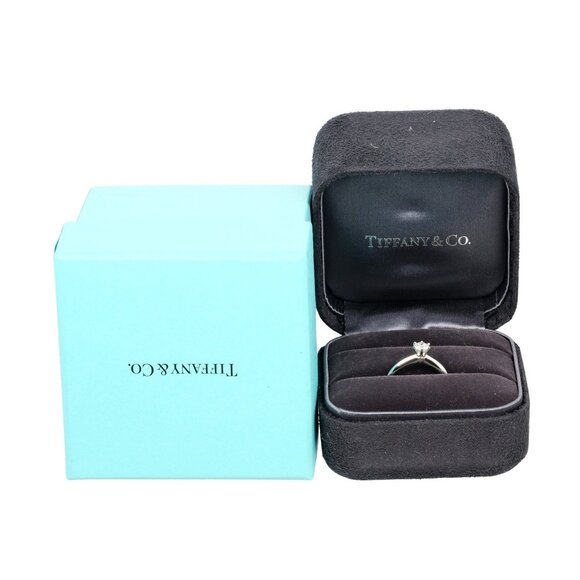 TIFFANY Silver Diamond 2C Engagement Ring - Picture 10 of 10